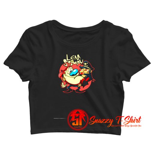 Ren Stimpy Lem Rock Heavy Metal Crop Top Shirt