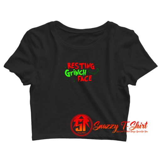 Resting Grinch Face meme Crop Top Shirt