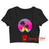 Retro 80s Aesthetic Sunset In A Circle Crop Top Shirt