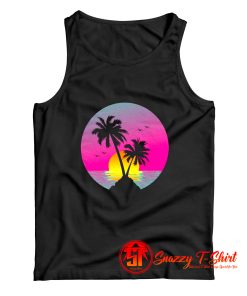 Retro 80s Aesthetic Sunset In A Circle Tank Top