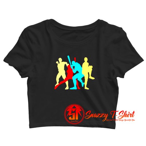 Retro Baseball Poses Crop Top Shirt