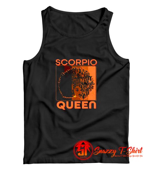 Retro Scorpio Queen Afro Woman Tank Top