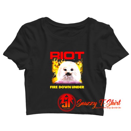 Riot Fire Down Under Heavy Metal Running Wild Crop Top Shirt