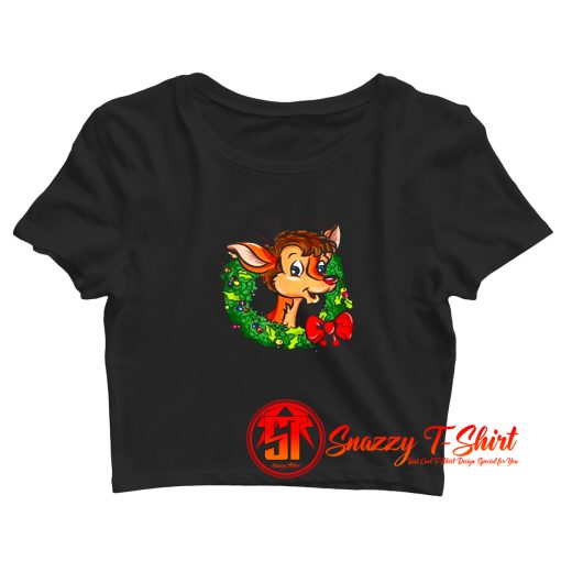 Rudolph the Red Nosed Reindeer Cute Crop Top Shirt