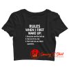 Rules When I First Wake Up Crop Top Shirt