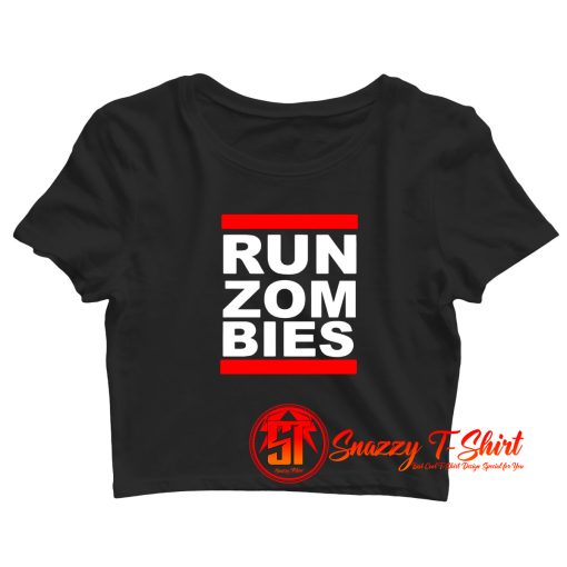 Run Zombies Retro Crop Top Shirt