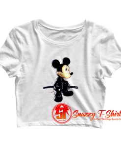 Samurai Mickey Mouse Cartoon Character Crop Top Shirt