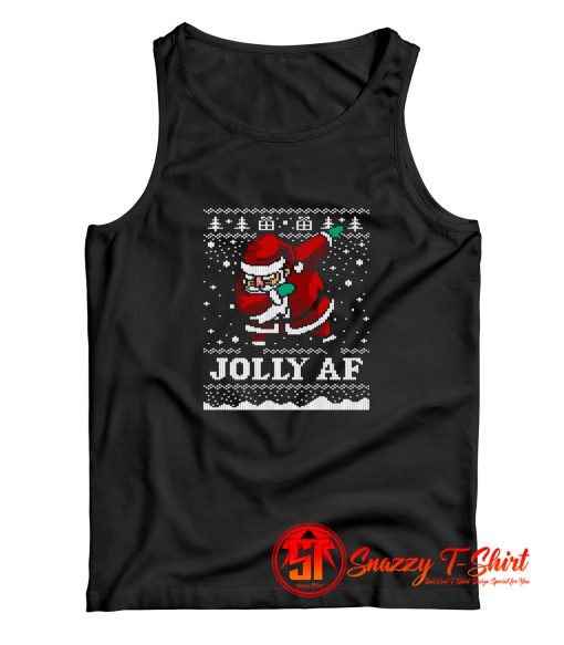 Santa JOLLY AF Ugly Christmas Sweater Funny Santa Tank Top