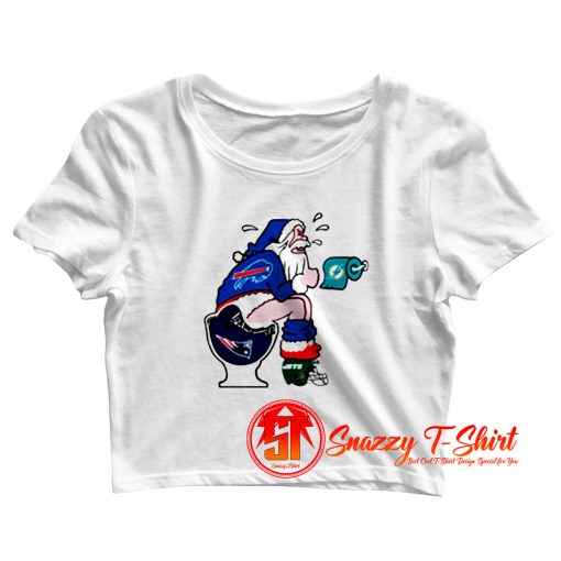 Santa Sitting Toilet New England Patriots Crop Top Shirt