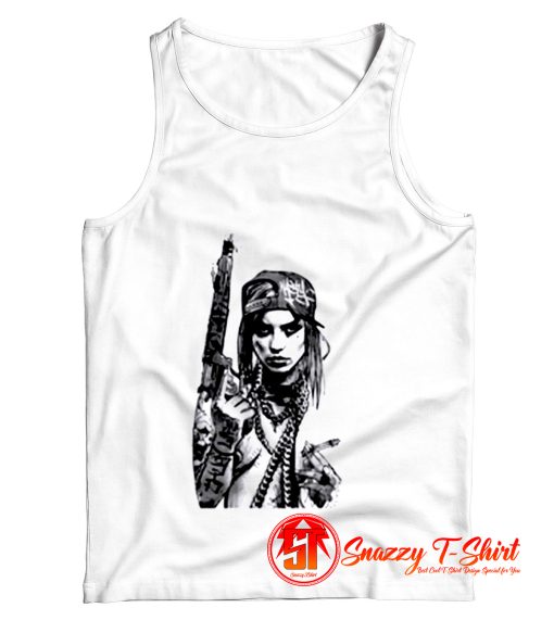 Sexy Hot Mexicana Girl Chola Chicana Mexico Mexiko Gun Hipster Gangster Swag Gangsta Tank Top