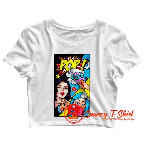 Sexy Pop Art Warhol Lichtenstein Comic Book Crop Top Shirt