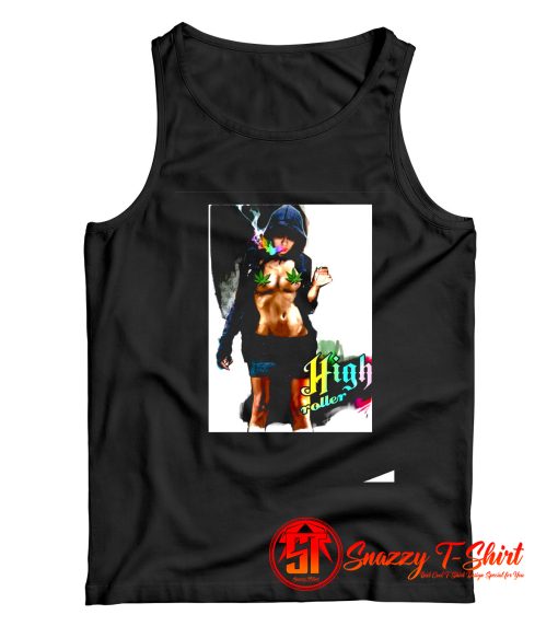 Sexy Weed Girl Smoking Pot Drug Tank Top