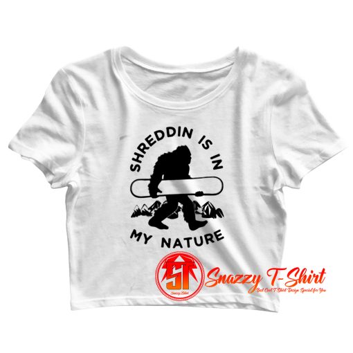 Shreddin Ape Man Snowboarder Crop Top Shirt