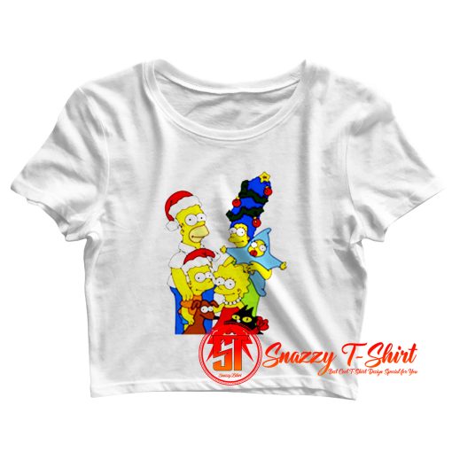 Simpsons Christmas Family Crop Top Shirt