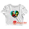 Simpsons Christmas Homer Santa and Bart Crop Top Shirt