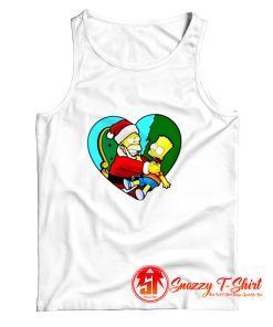 Simpsons Christmas Homer Santa and Bart Tank Top