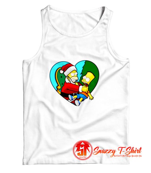 Simpsons Christmas Homer Santa and Bart Tank Top