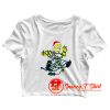 Simpsons Christmas Homer Simpson Tangled In A Garland Crop Top Shirt