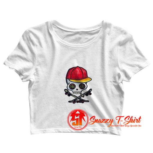 Skull Skaet Life Marijuana Crop Top Shirt