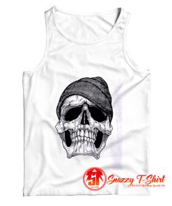 Skull With Beanie Hat Style Tank Top