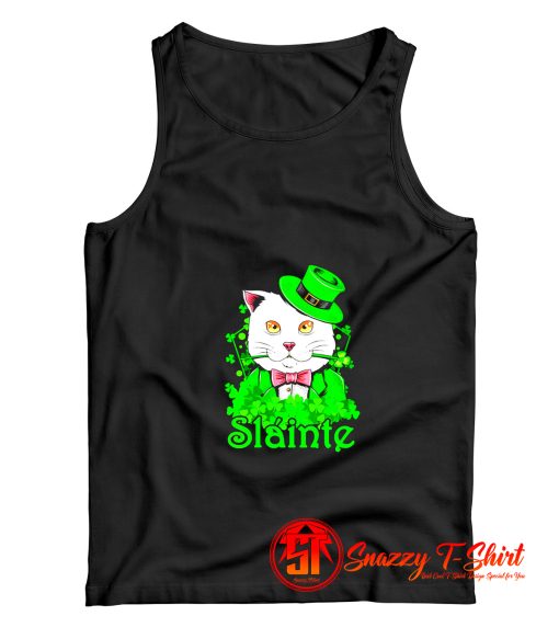 Slainte Irish Cat Cheers Good Health St Paddys Day Tank Top