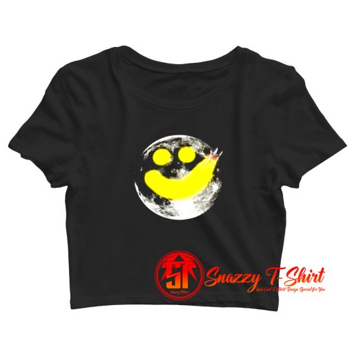 Smiley Face Happy Moon Crop Top Shirt