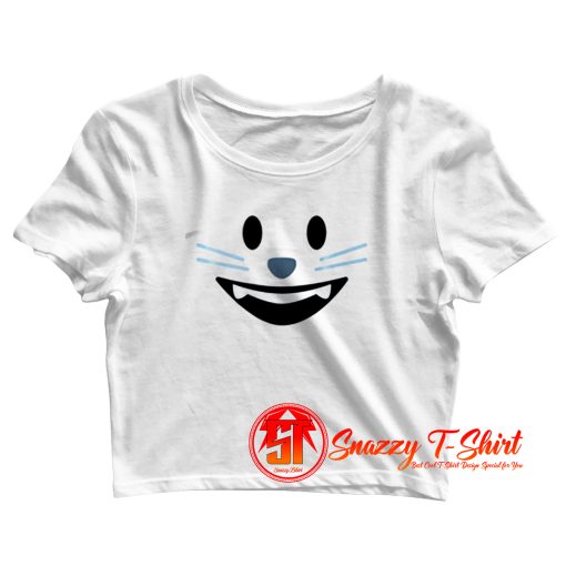 Smiling Cat Emoji Crop Top Shirt