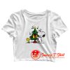 Snoopy And Woodstock Christmas Tree The Peanuts Movie Crop Top Shirt