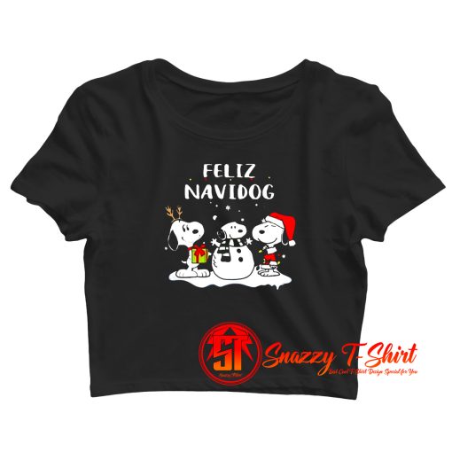 Snoopy Feliz Navidog Crop Top Shirt