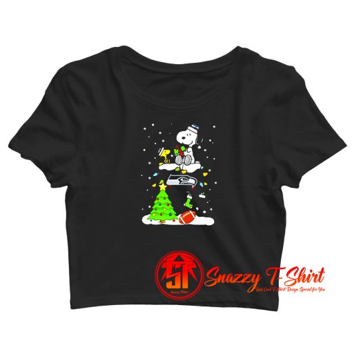 Snoopy Merry Christmas NFL Seahawks Crop Top Shirt