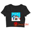 Snoopy PeanutsSanta Claus Christmas Cartoon Crop Top Shirt