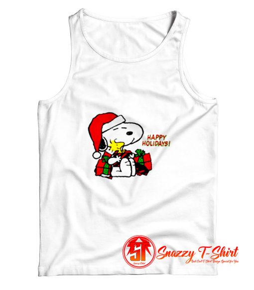 Snoopy Woodstock Peanuts Tee Happy Holidays Tank Top