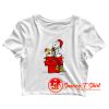 Snoopy and Woodstock Christmas Crop Top Shirt