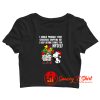 Snoopy and woodstock christmas shopping Crop Top Shirt