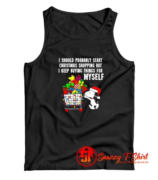 Snoopy and woodstock christmas shopping Tank Top