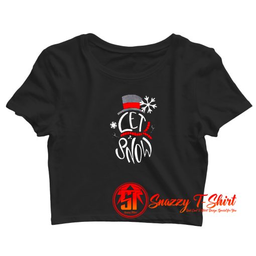 Snowman Let It Snow Crop Top Shirt