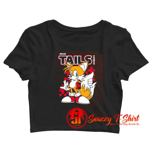 Sonic Miles Tails Prower Charcoal Crop Top Shirt