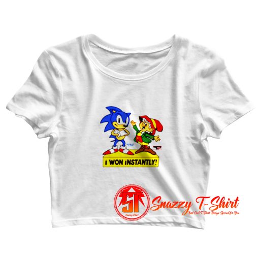 Sonic The Hedgehog I Won Instantly Crop Top Shirt