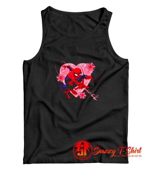 Spiderman Heart And Flower Tank Top