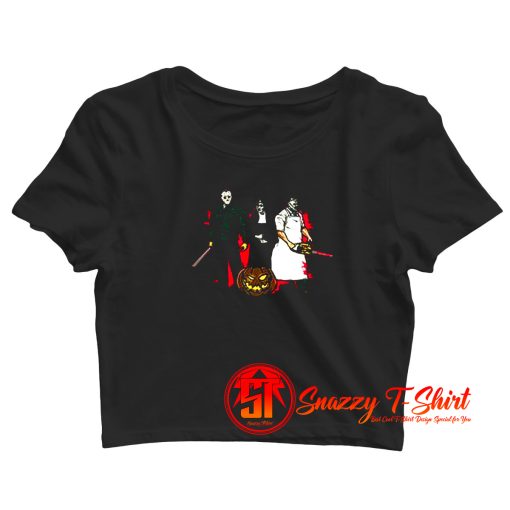 Squad Killer Jason Halloween Movie Parody Crop Top Shirt