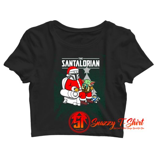 Star Christmas Baby Yoda Mandalorian Crop Top Shirt