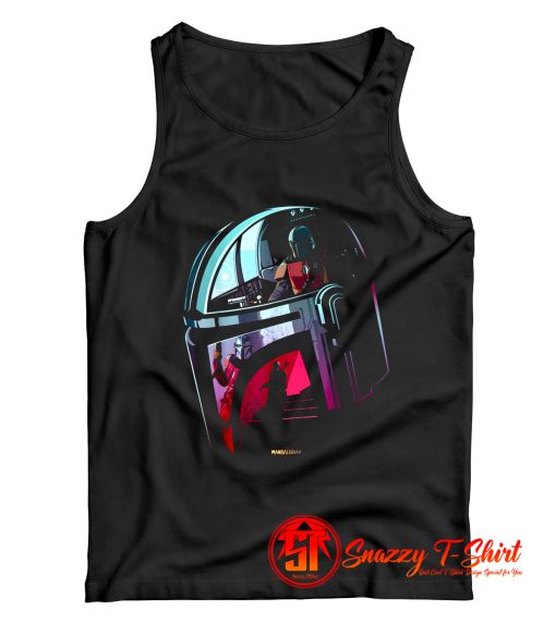 Star Wars The Mandalorian Helmet Scene Fill Tank Top