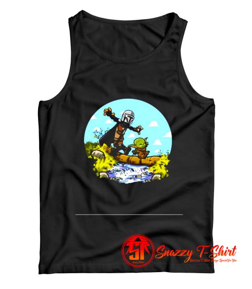 Stormtrooper And Baby Yoda Walking On The River Tank Top