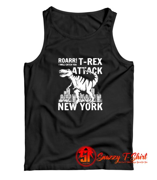 T Rex Attacks New York Tank Top