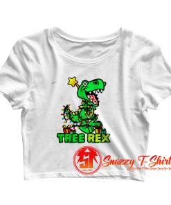 T Rex Christmas Xmas Crop Top Shirt