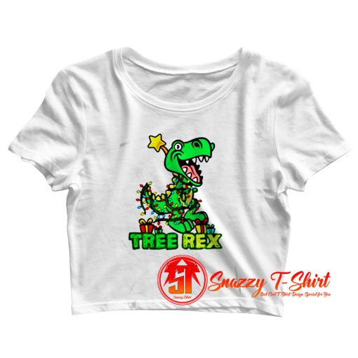 T Rex Christmas Xmas Crop Top Shirt