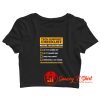 Tech Support Checklist Crop Top Shirt