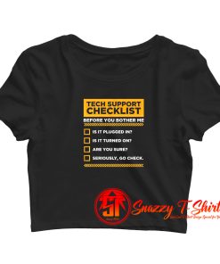 Tech Support Checklist Crop Top Shirt