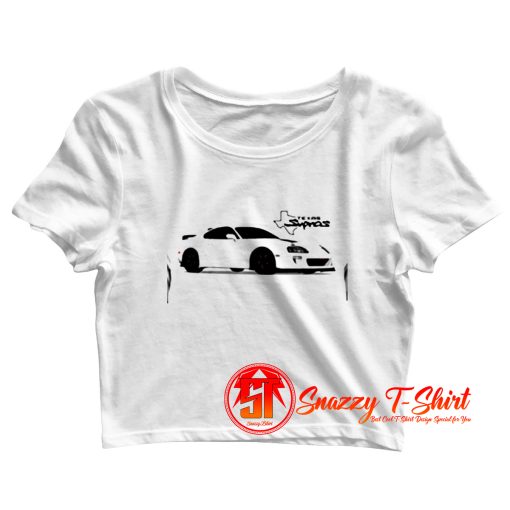 Texas Supras White Cartoon Crop Top Shirt