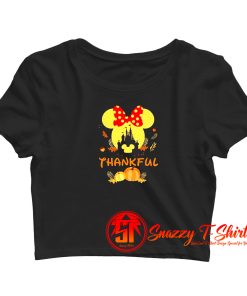 Thanksgiving Minnie Head With Black Castle Pumpkin Crop Top Shirt